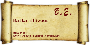Balta Elizeus névjegykártya